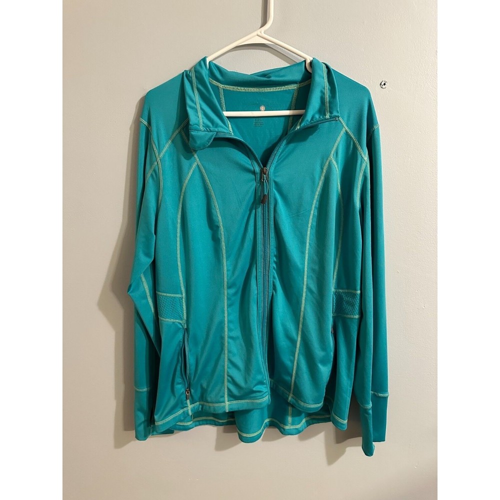 Tangerine Athletic Zip Jacket Teal Womens Size xl